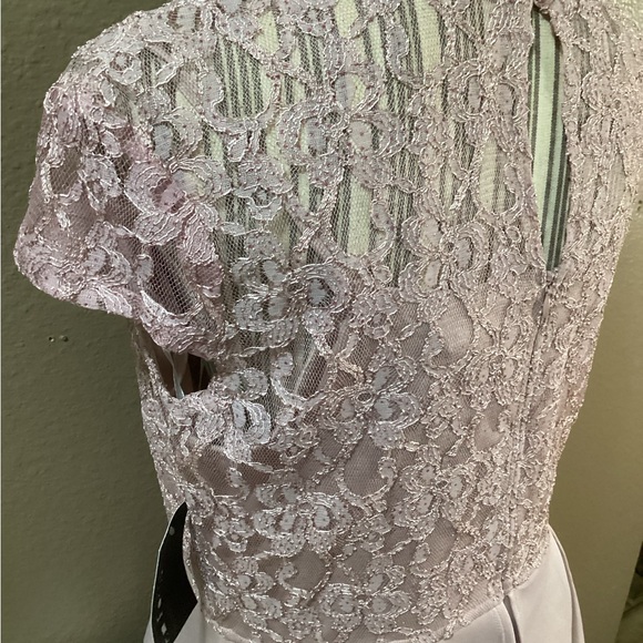 New Enfocus Studio Peplum Lace Pink Midi Dress - Picture 6 of 14